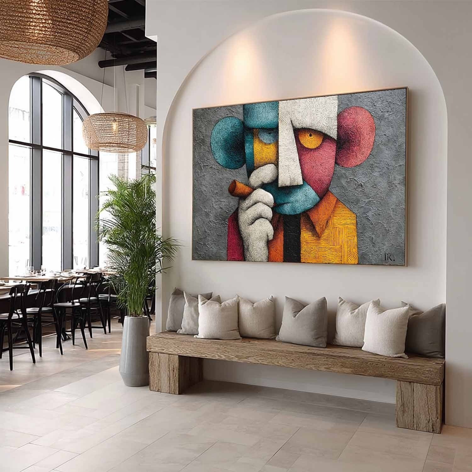 Cubist Kaws Pop Art Painting