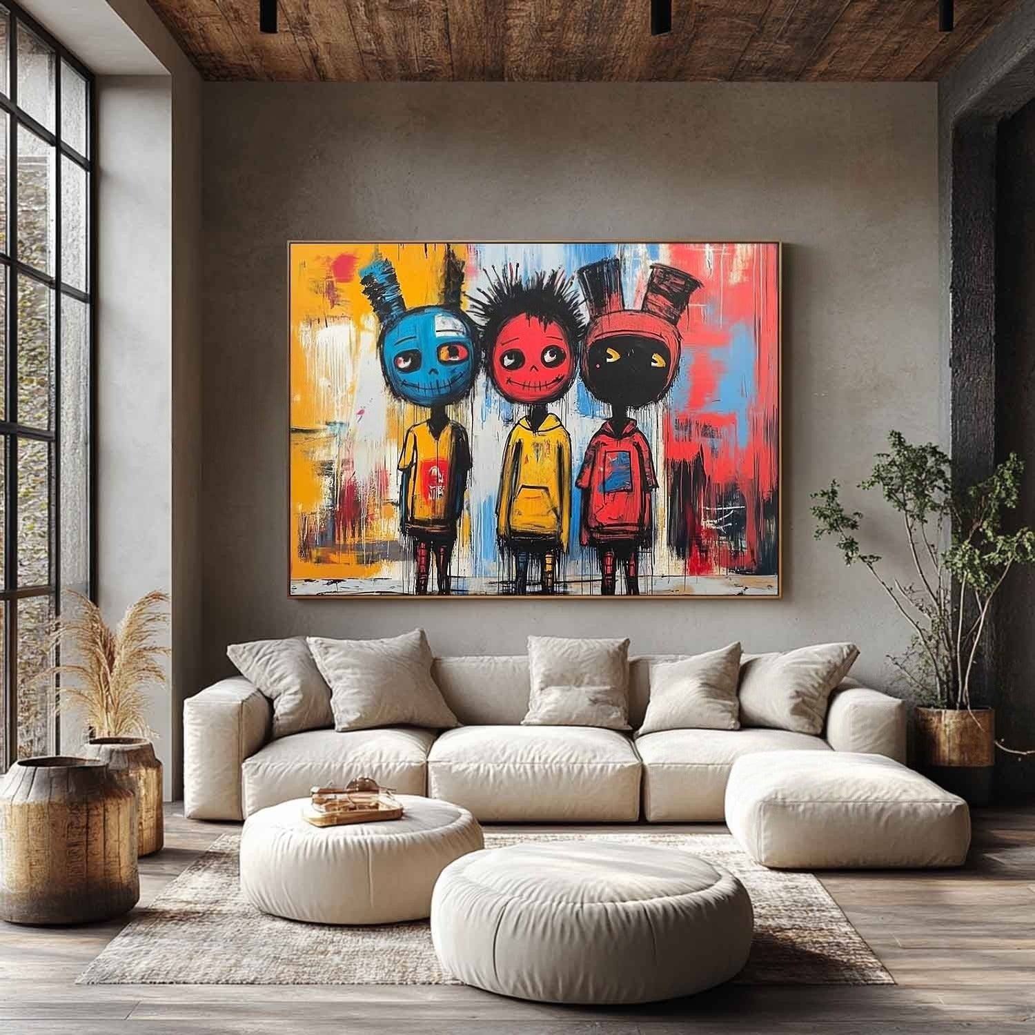 Wall Art Neo Expressionist Trio Skull