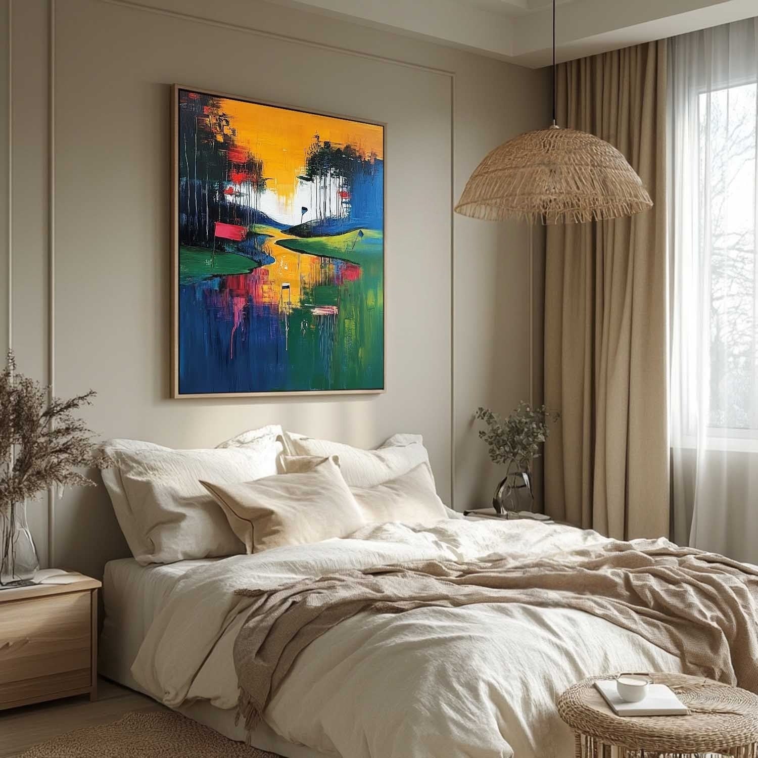Wall Art Vertical Golf Course Landscape Painting
