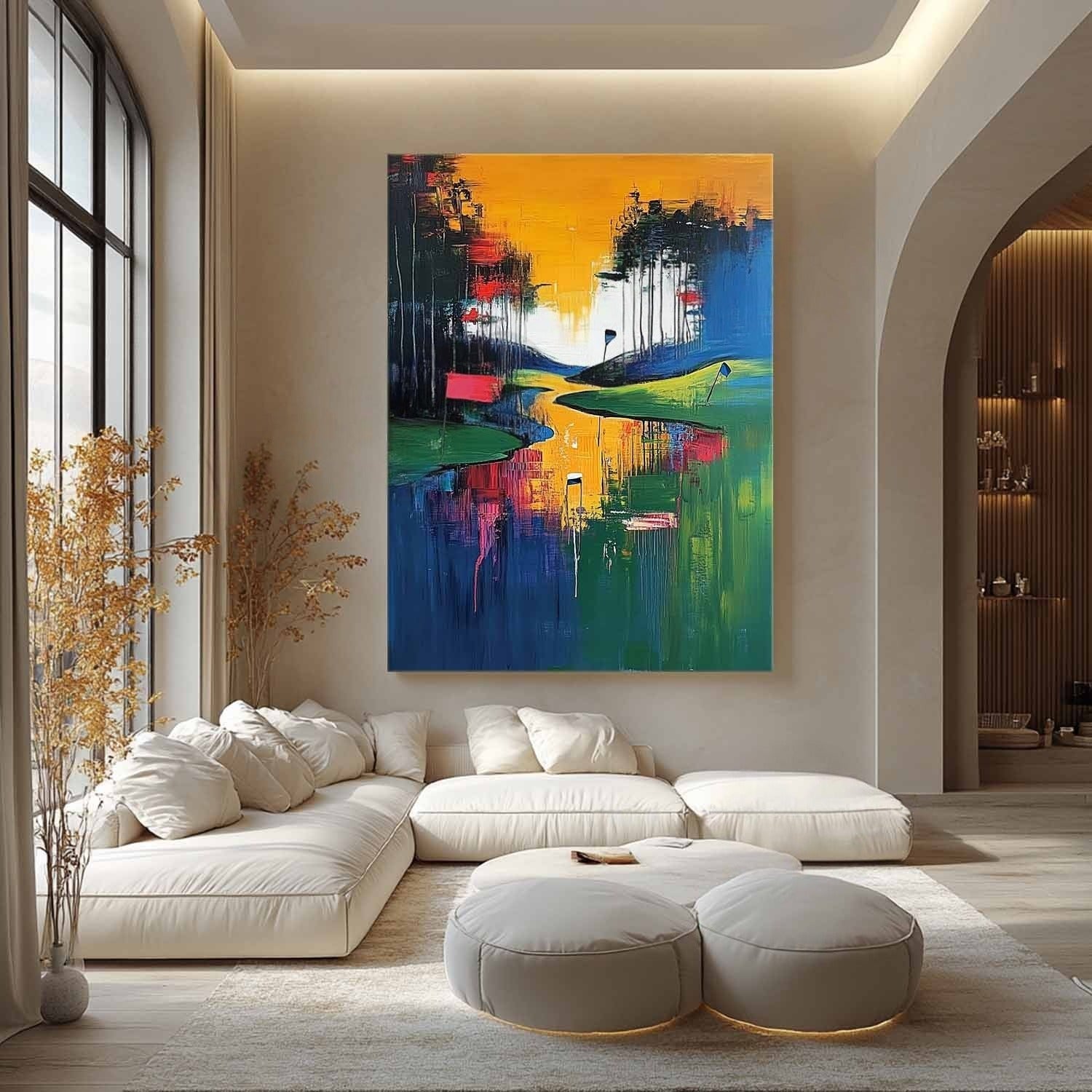 Wall Art Vertical Golf Course Landscape Painting