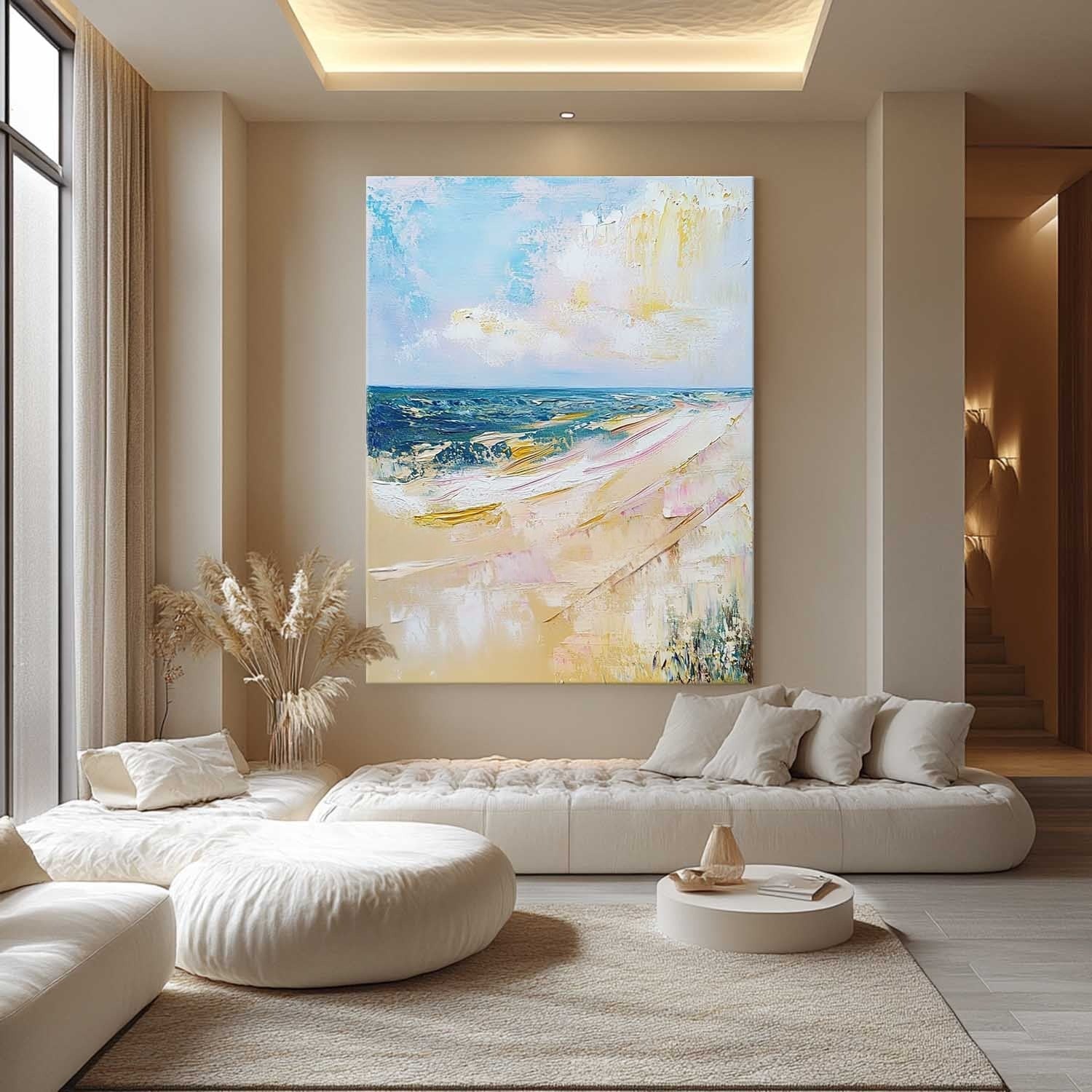 Wall Art Serene Textured Beach Ocean
