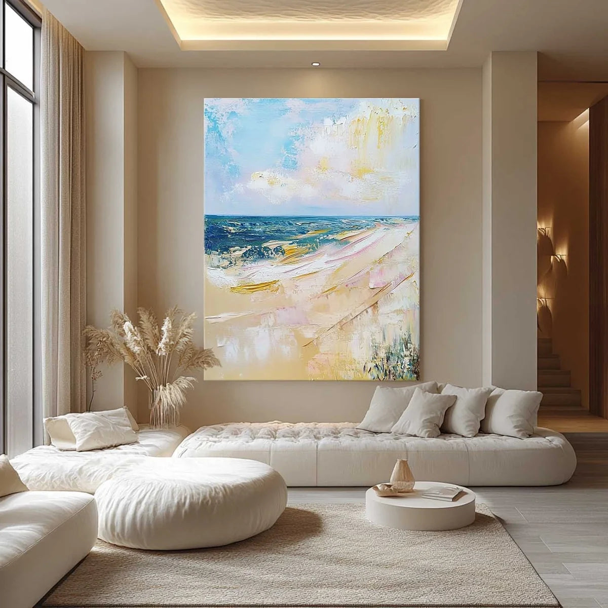 Wall Art Serene Textured Beach Ocean