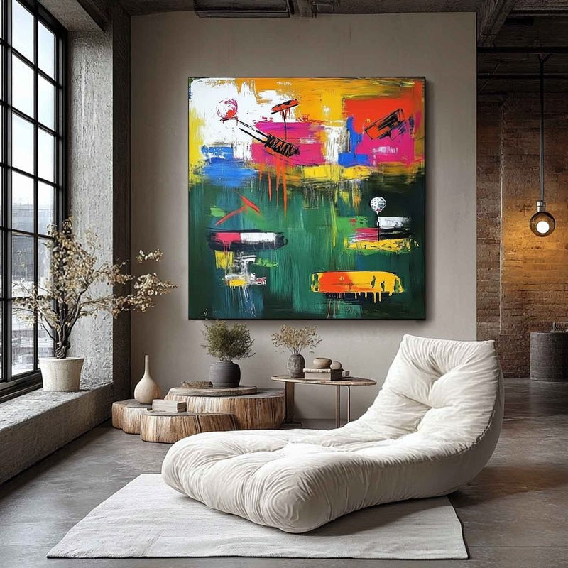 Wall Art Square Expressionist Golf Painting