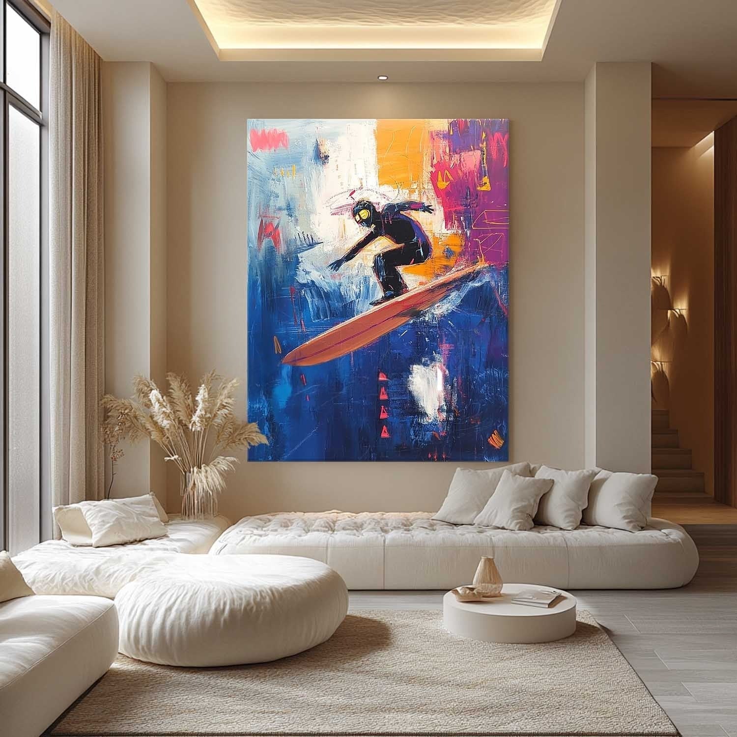 Wall Art Sleek Textured Goggled Surfer