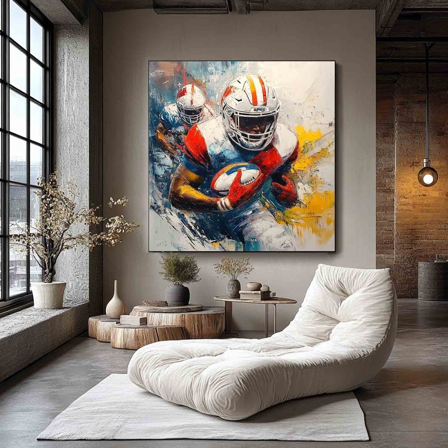 Wall Art Expressionist American Football Player