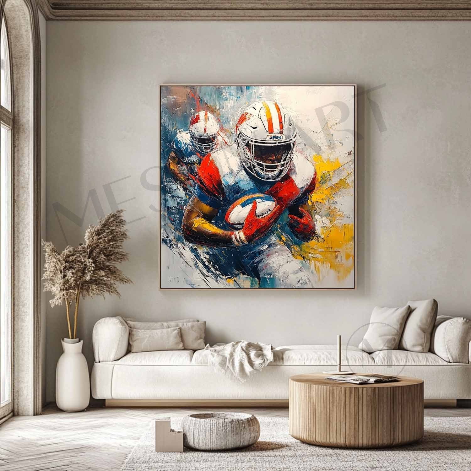 Wall Art Expressionist American Football Player