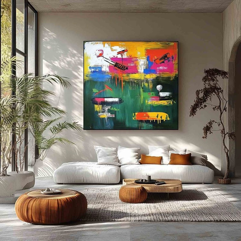 Wall Art Square Expressionist Golf Painting