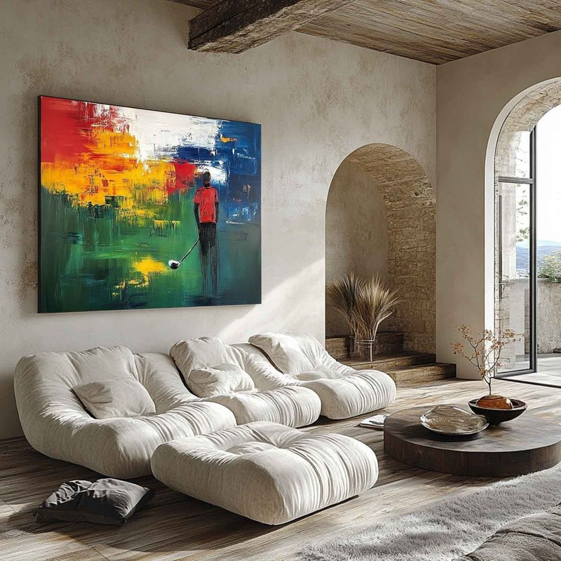Wall Art Abstract Golf Player Painting