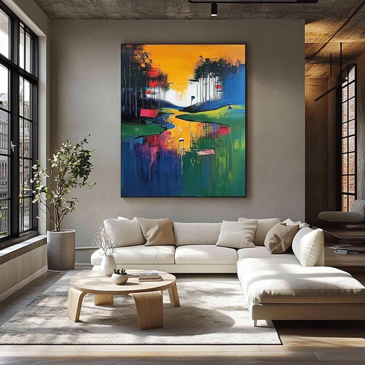 Wall Art Vertical Golf Course Landscape Painting