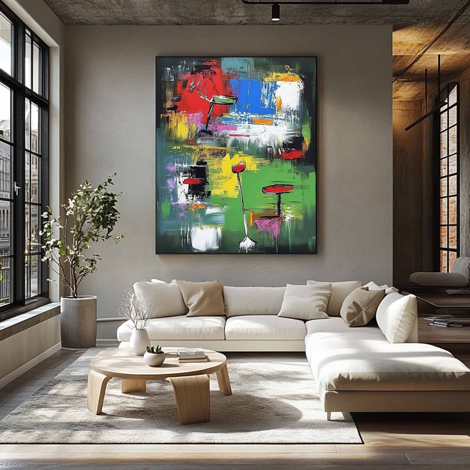 Wall Art Vertical Expressionist Golf Painting