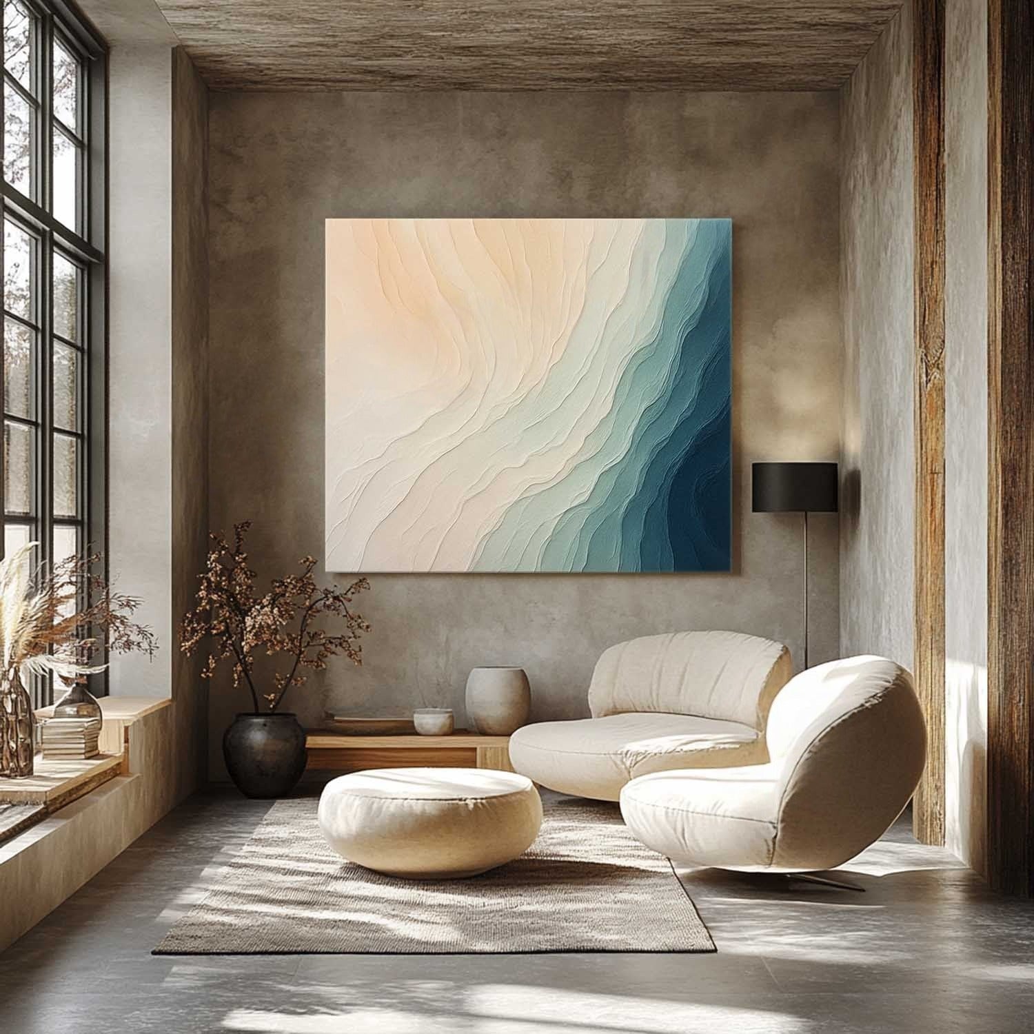 Wall Art Textured Gradient Wave Pattern