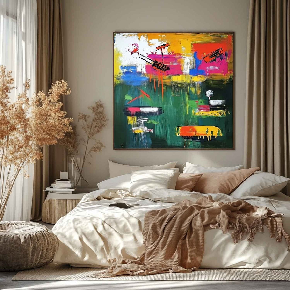 Wall Art Square Expressionist Golf Painting