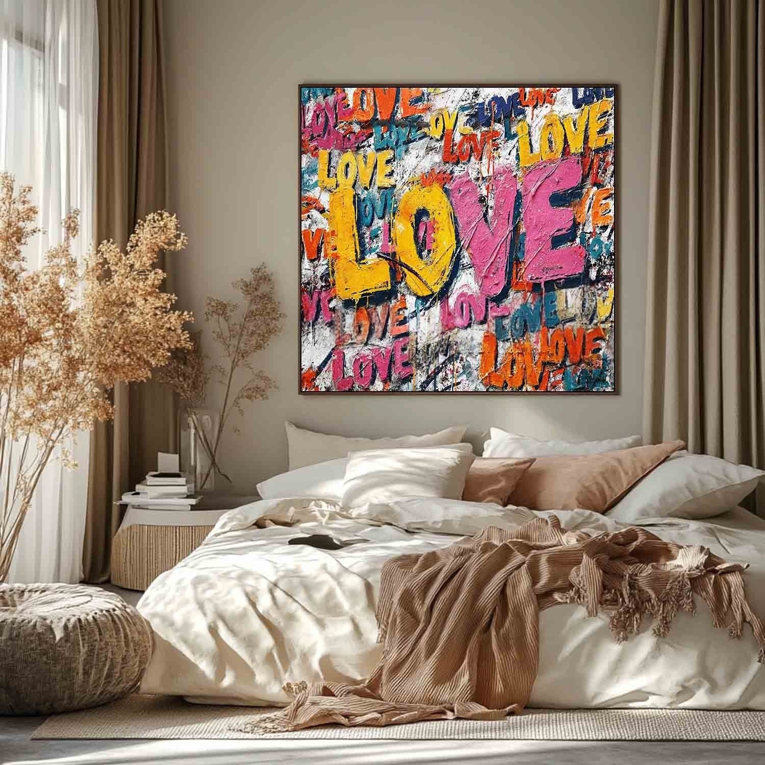 Graffiti Love Pop Art Impasto Painting