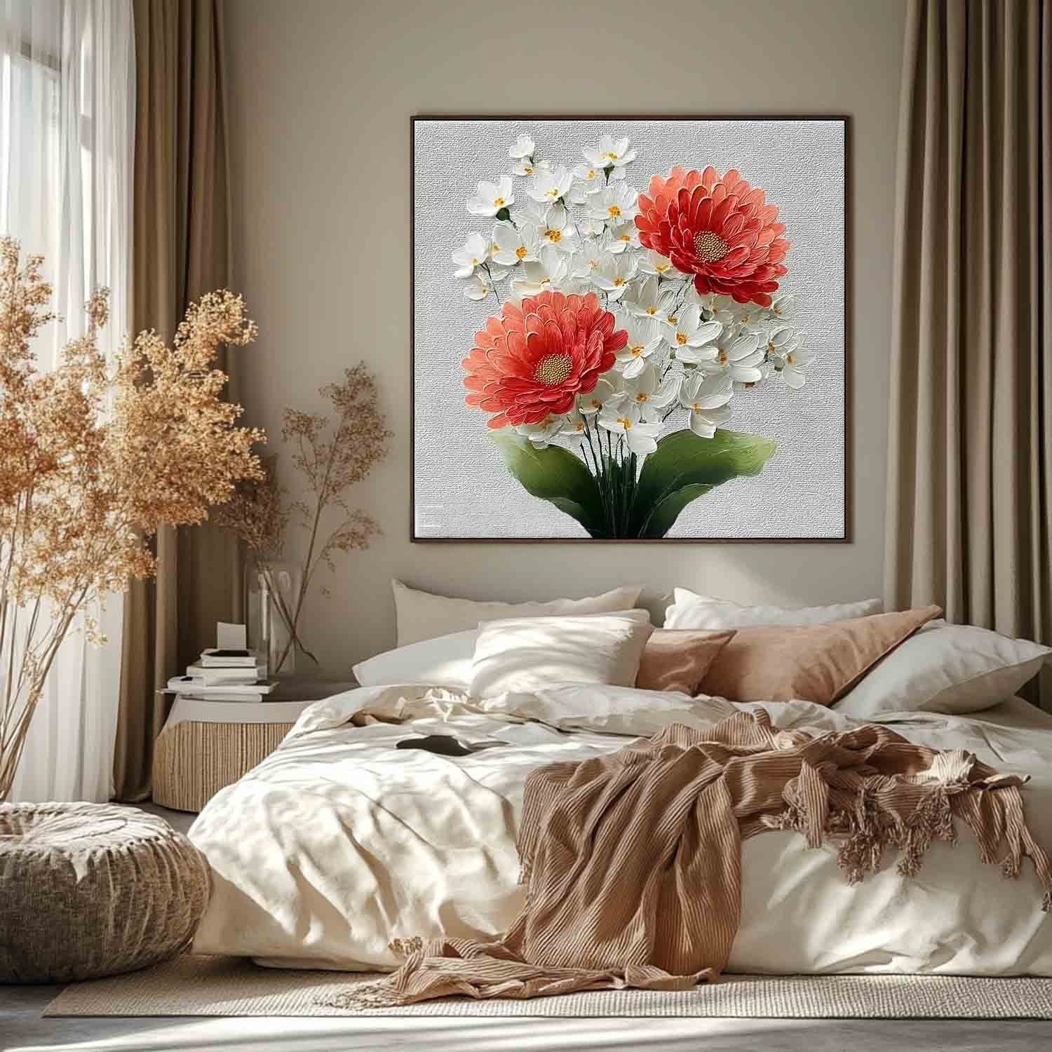 Daisy Bouquet 3D Textured Painting