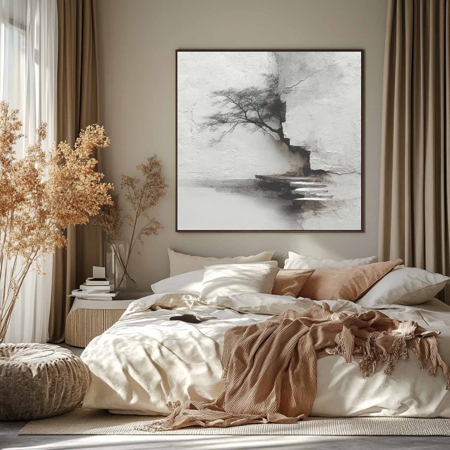 Wall Art Minimalist Textured Monochrome