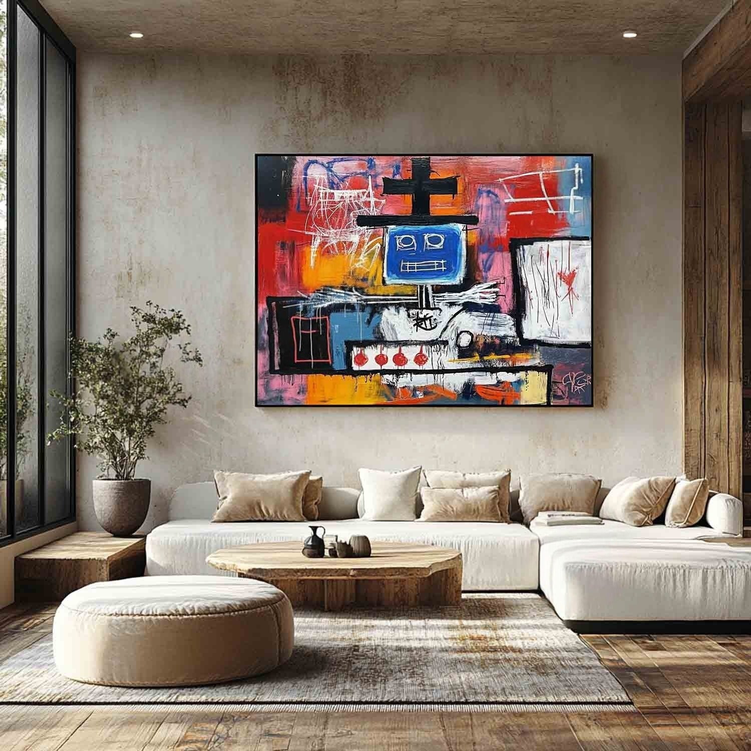 Wall Art Neo Expressionist Robot Painting