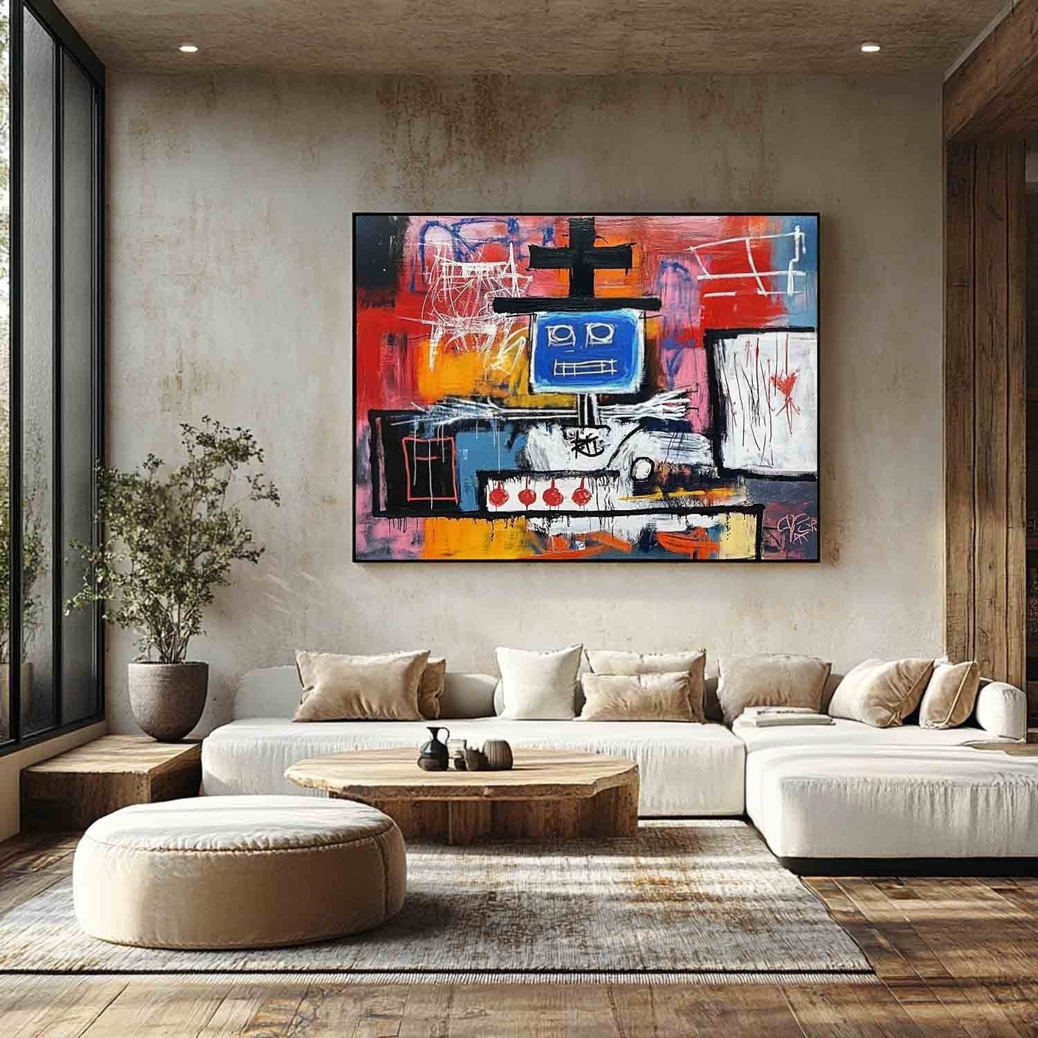 Wall Art Neo Expressionist Robot Painting