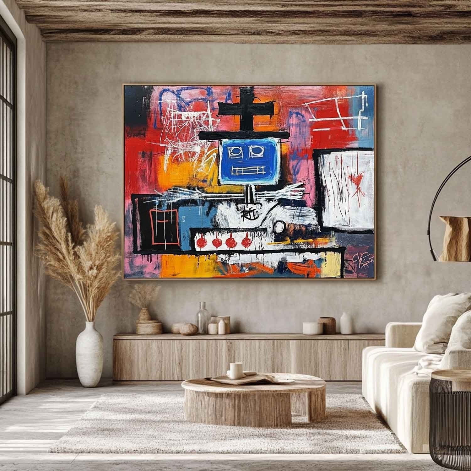 Wall Art Neo Expressionist Robot Painting