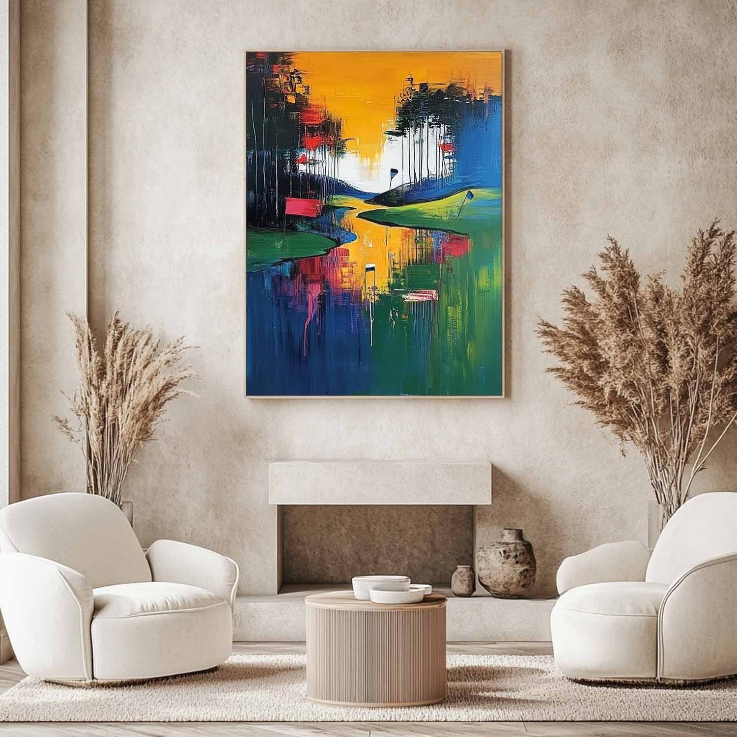 Wall Art Vertical Golf Course Landscape Painting