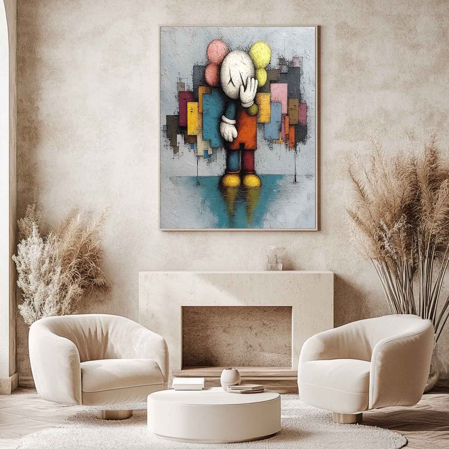 Wall Art Reflective Textured Kaws