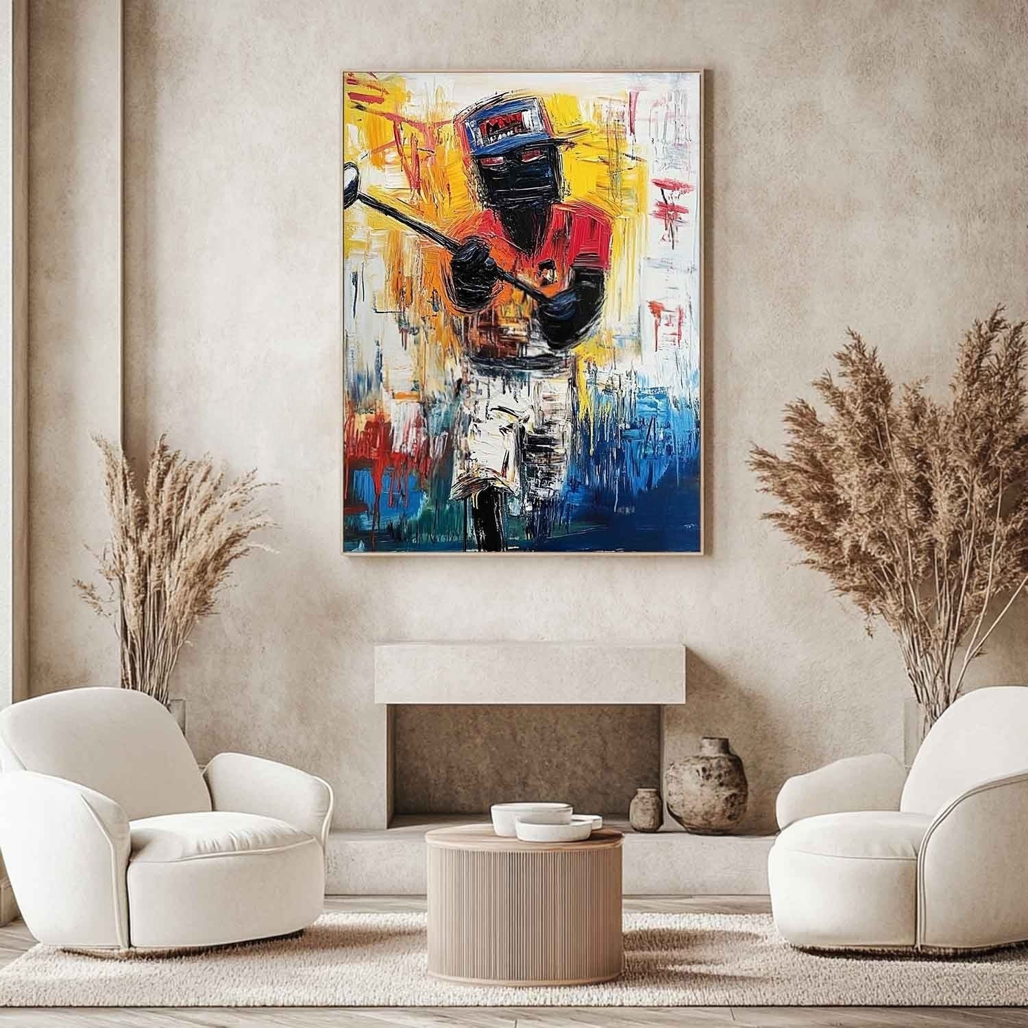 Wall Art Vertical Expressionist Golfer Painting