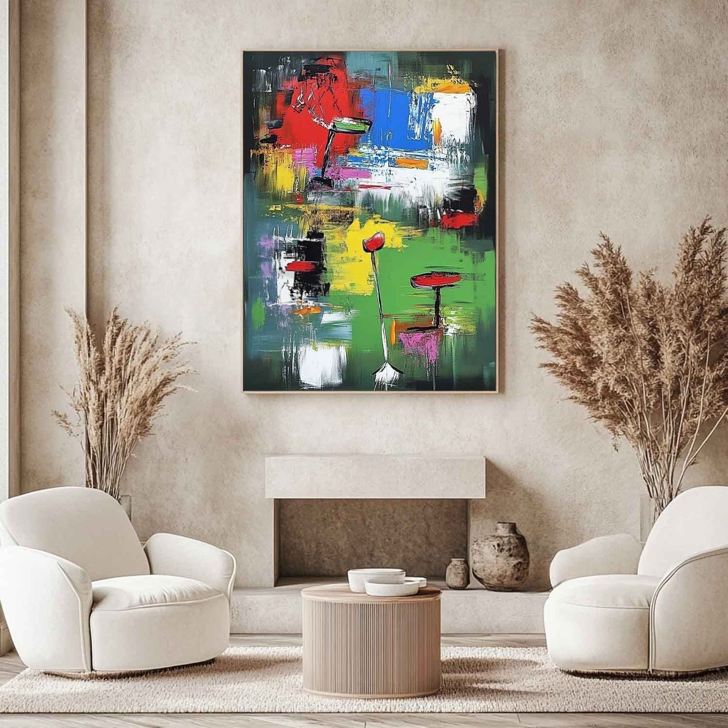 Wall Art Vertical Expressionist Golf Painting