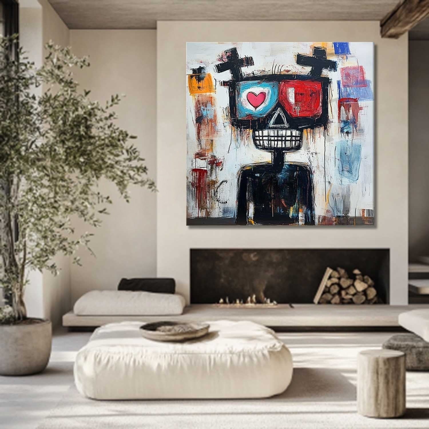 Wall Art Neo Expressionist Skeleton Heart
