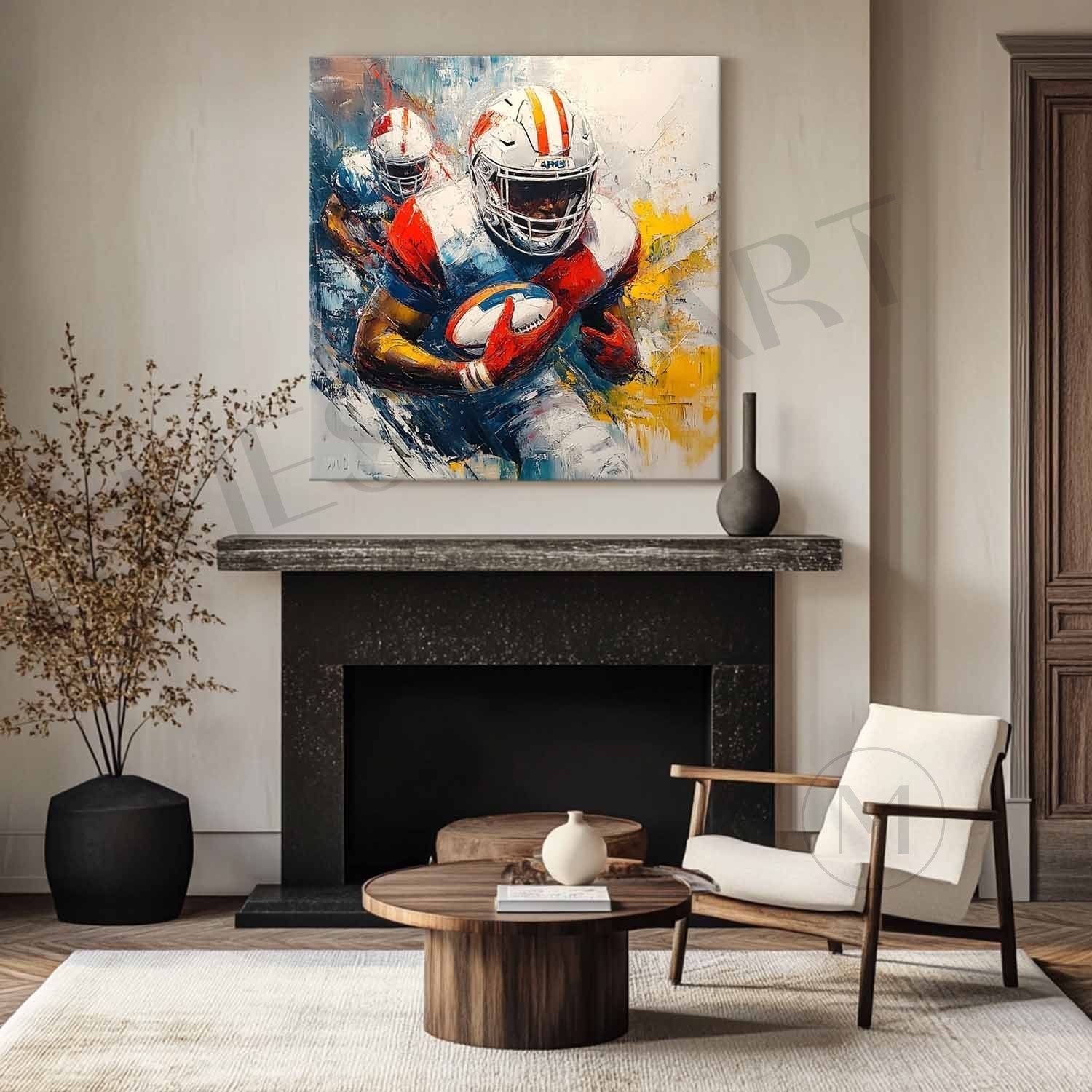 Wall Art Expressionist American Football Player