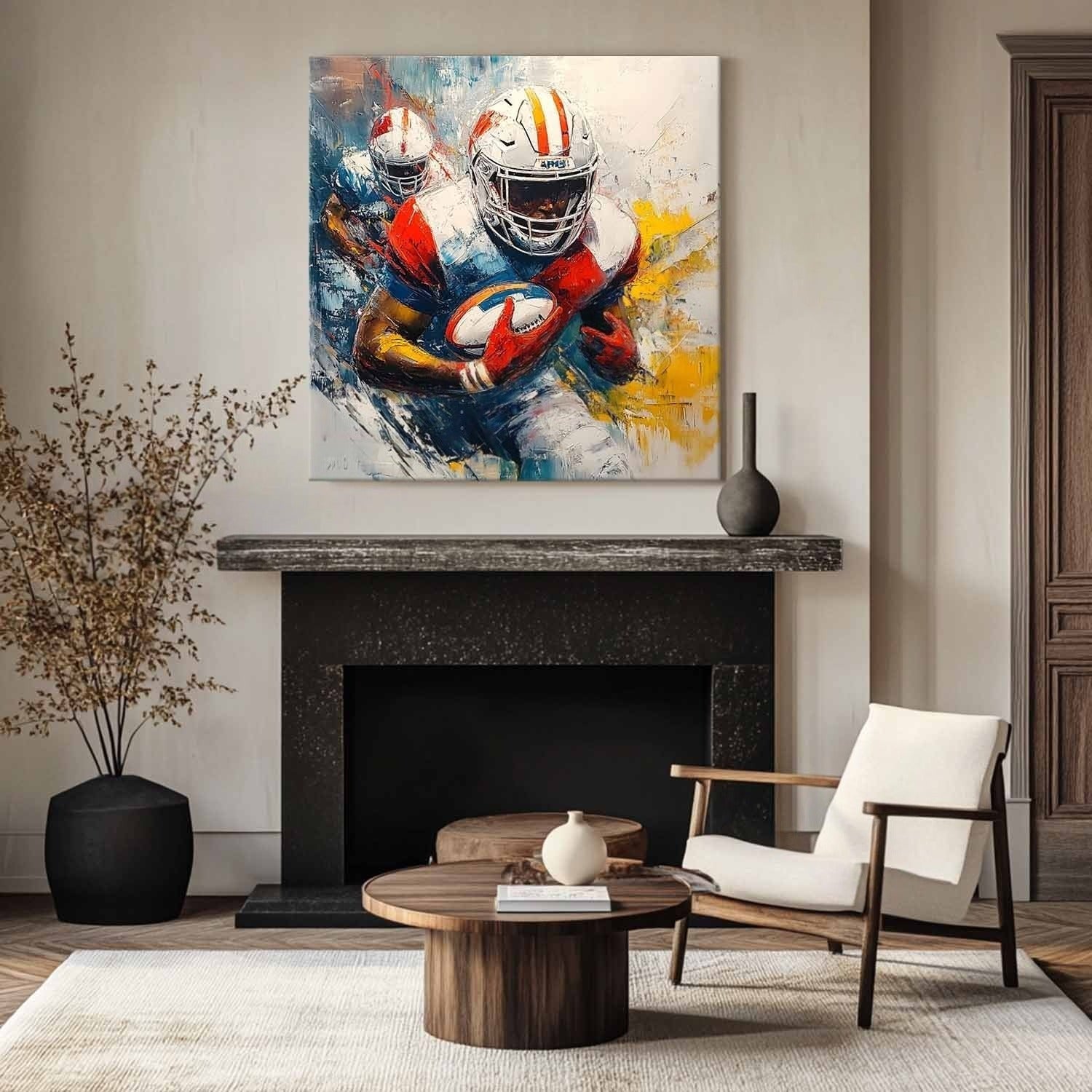 Wall Art Expressionist American Football Player