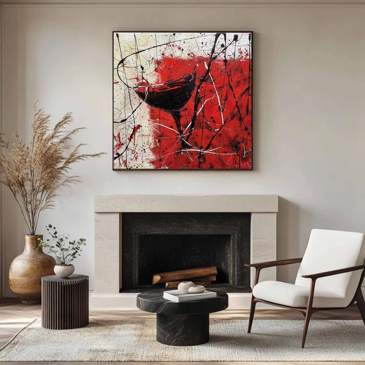 Wall Art Bold Textured Abstract Wine