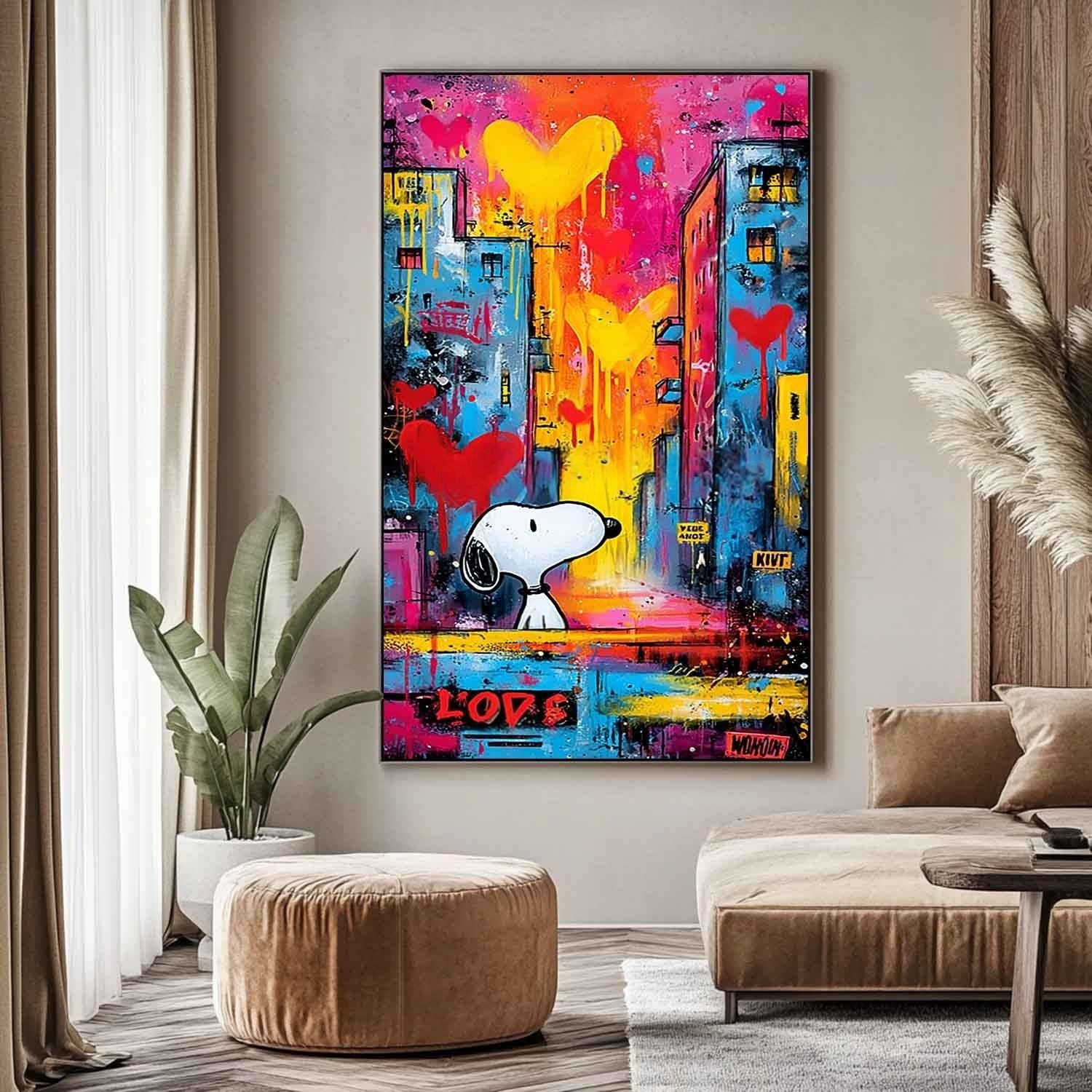 Vertical Snoopy Love Pop Art