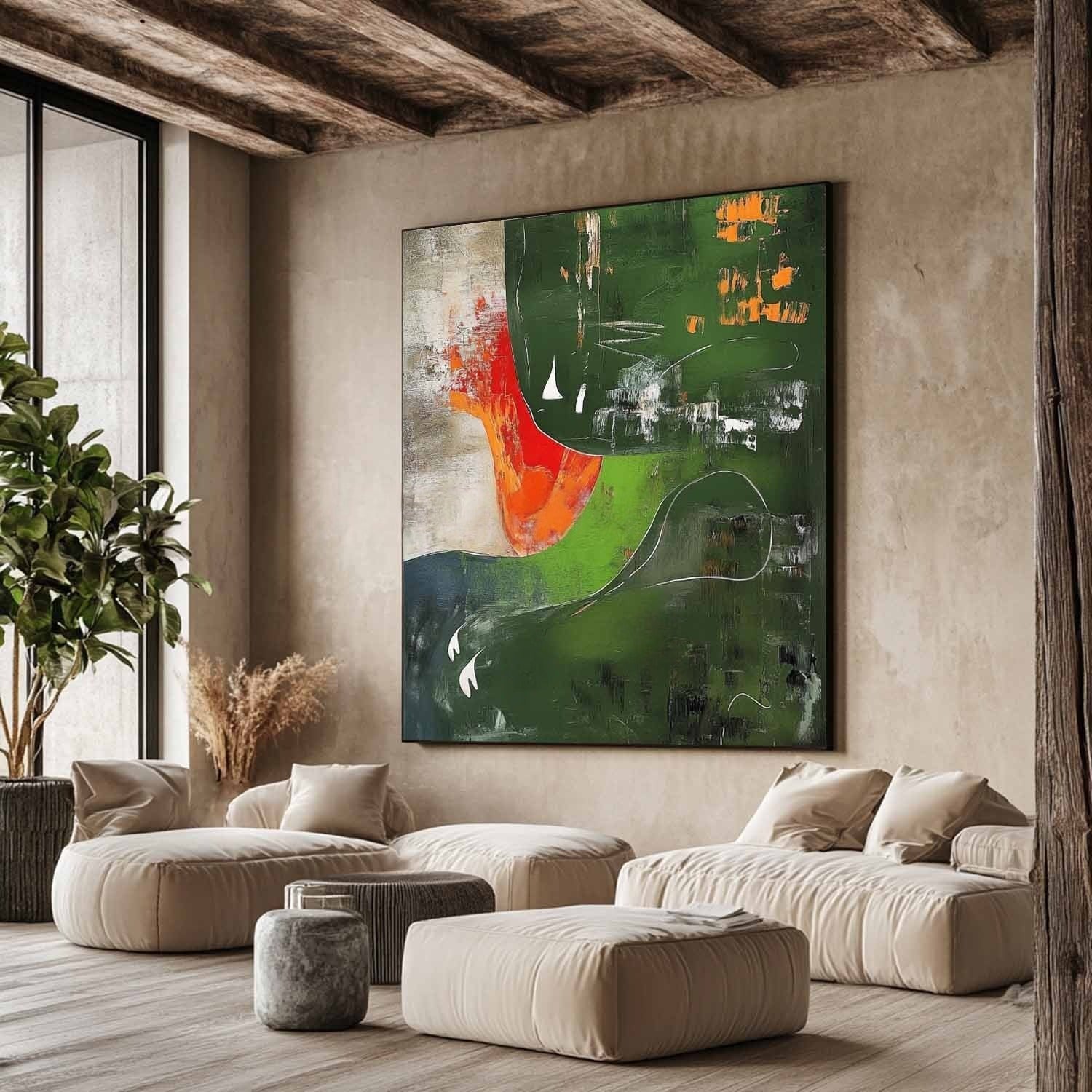 Wall Art Lush Textured Organic Green