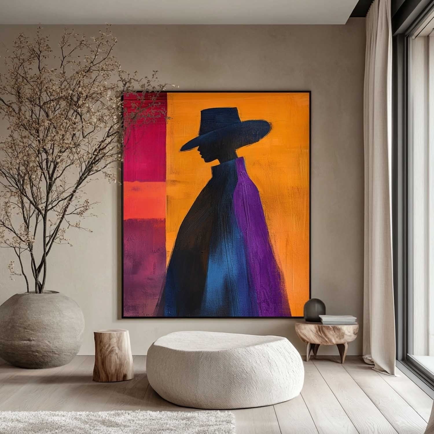 Wall Art Minimalist Silhouette Figure Gradient