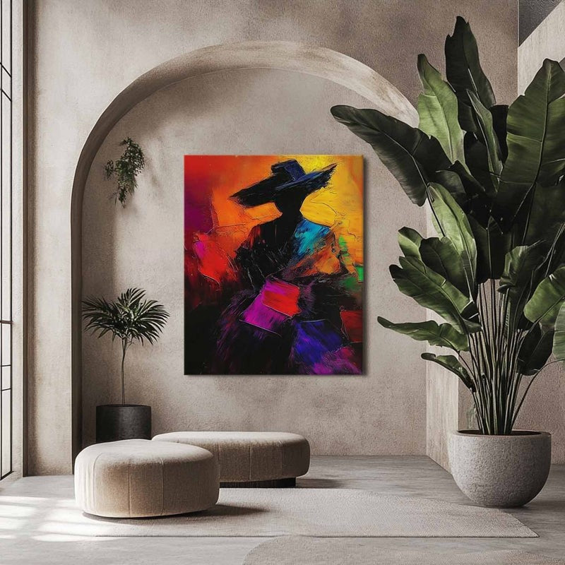 Wall Art Abstract Silhouette Vibrant Multicolor Dynamic