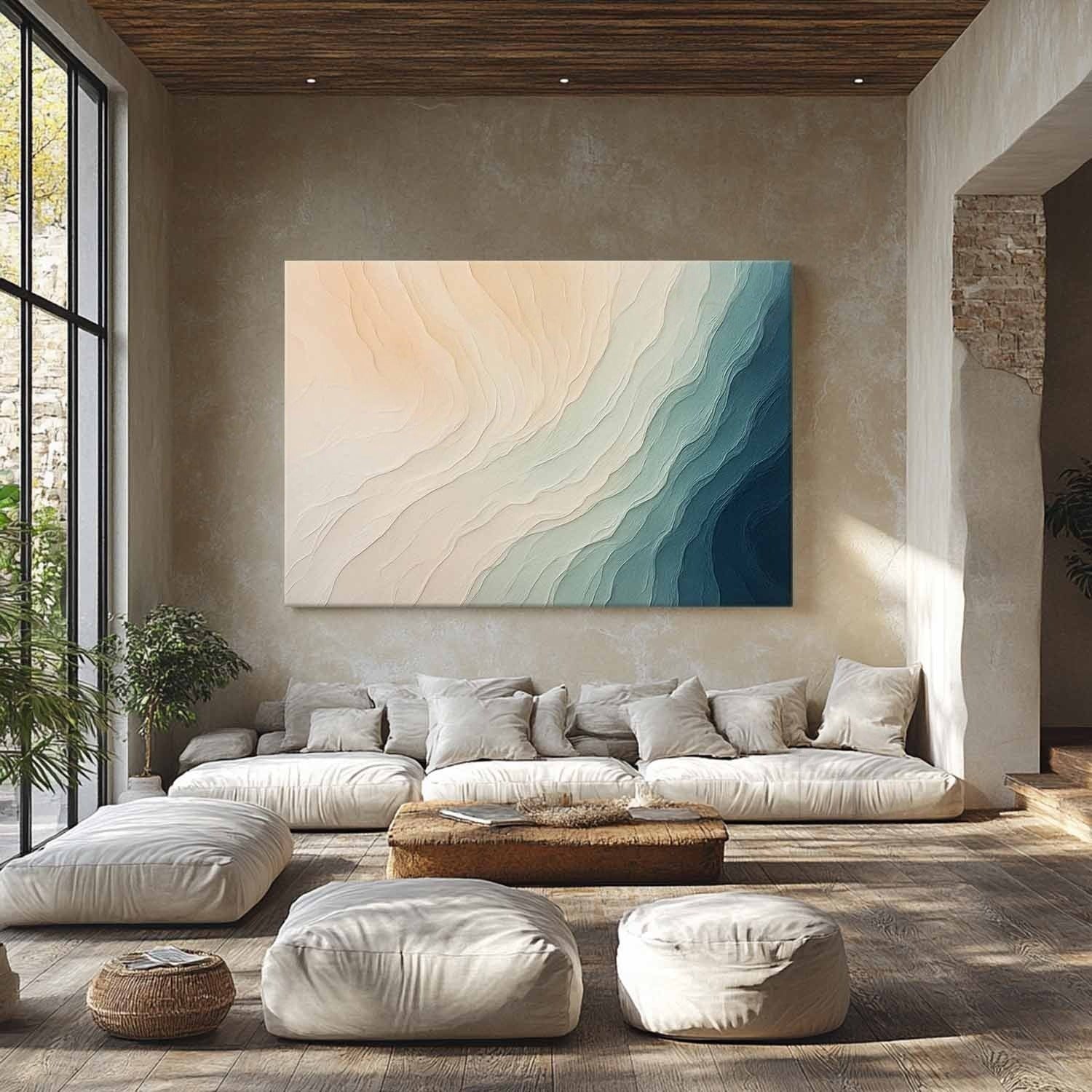 Wall Art Textured Gradient Wave Pattern