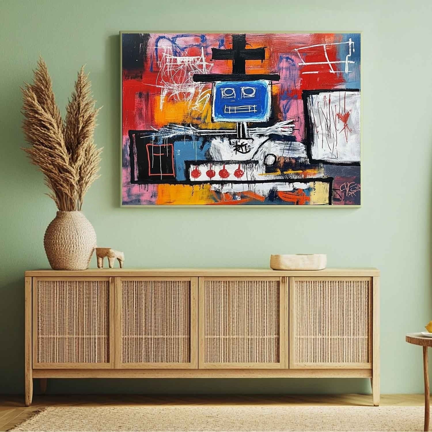 Wall Art Neo Expressionist Robot Painting