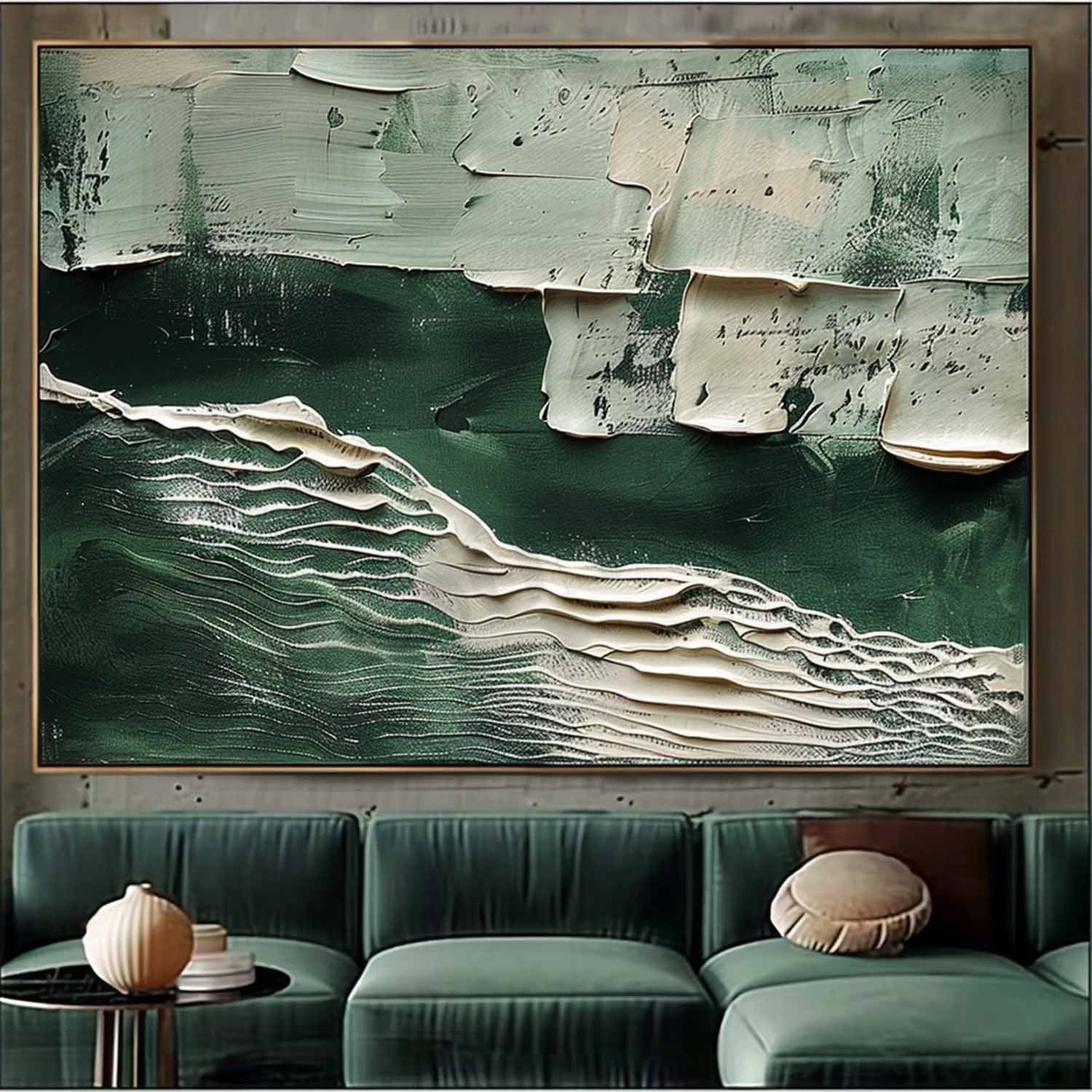 Wall Art Horizontal 3D Green Ocean
