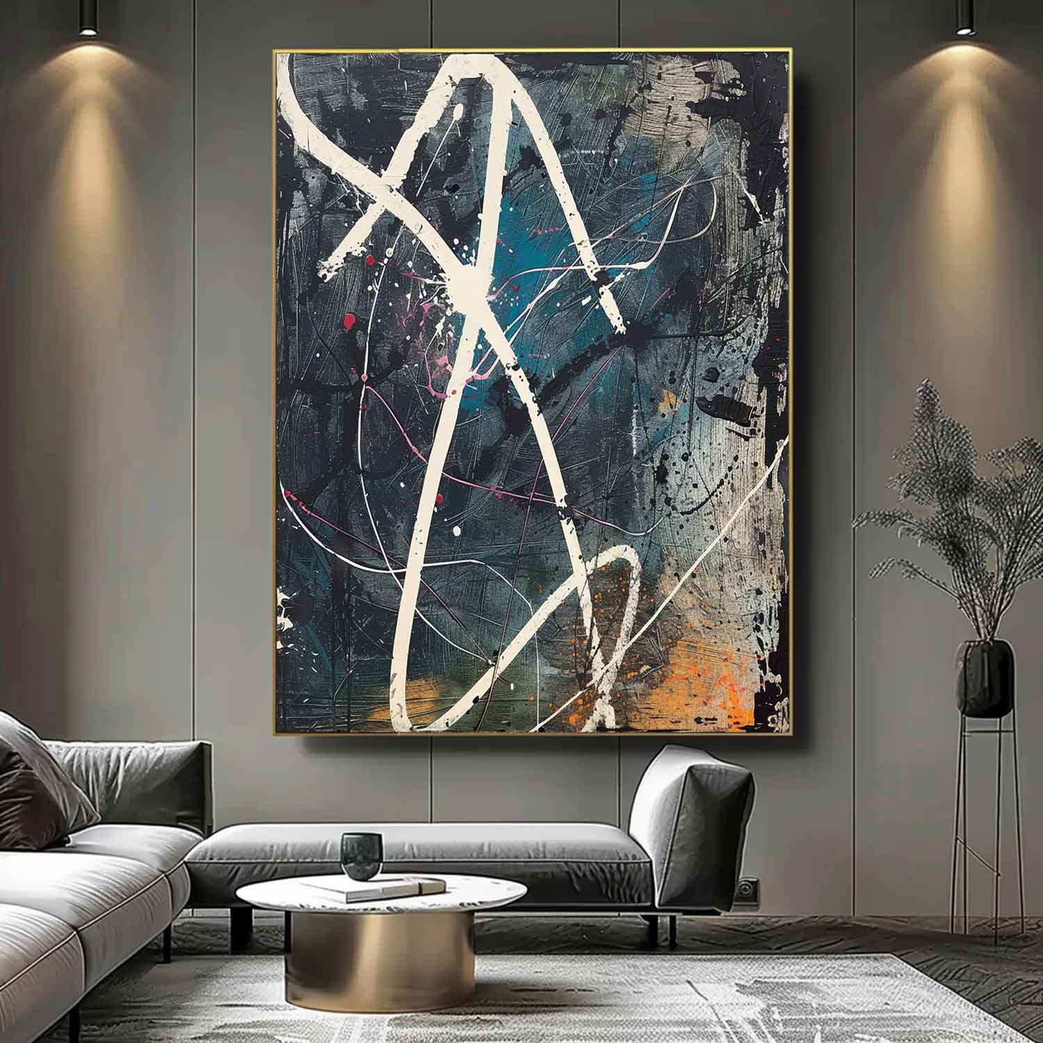 Wall Art Vertical Abstract Expressionist