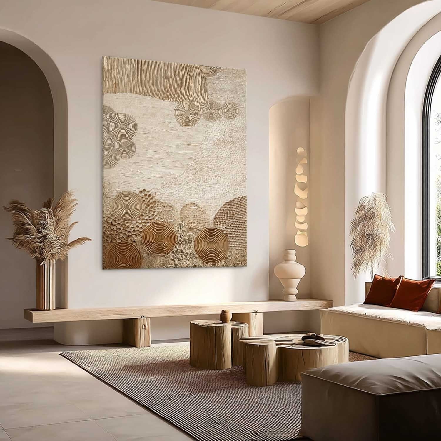 Wall Art Organic Flow Texture Bohemian Painting