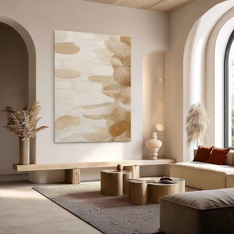 Beige Organic Abstract Textured Painting