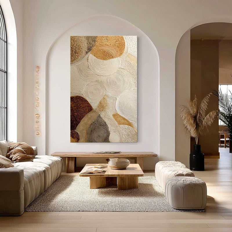 Wall Art Circular Texture Bohemian Painting Warm