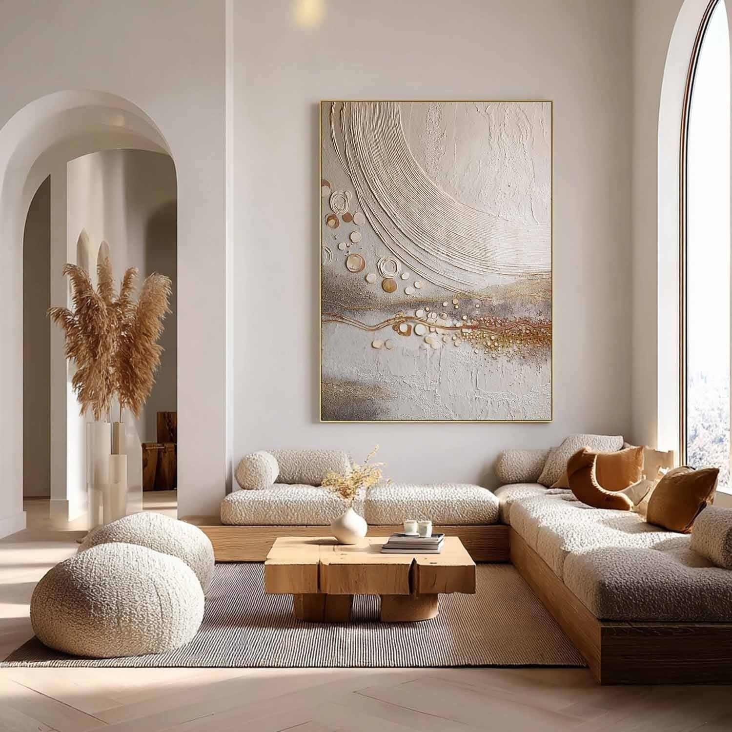 Wall Art Neutral Circle Abstract Minimalist