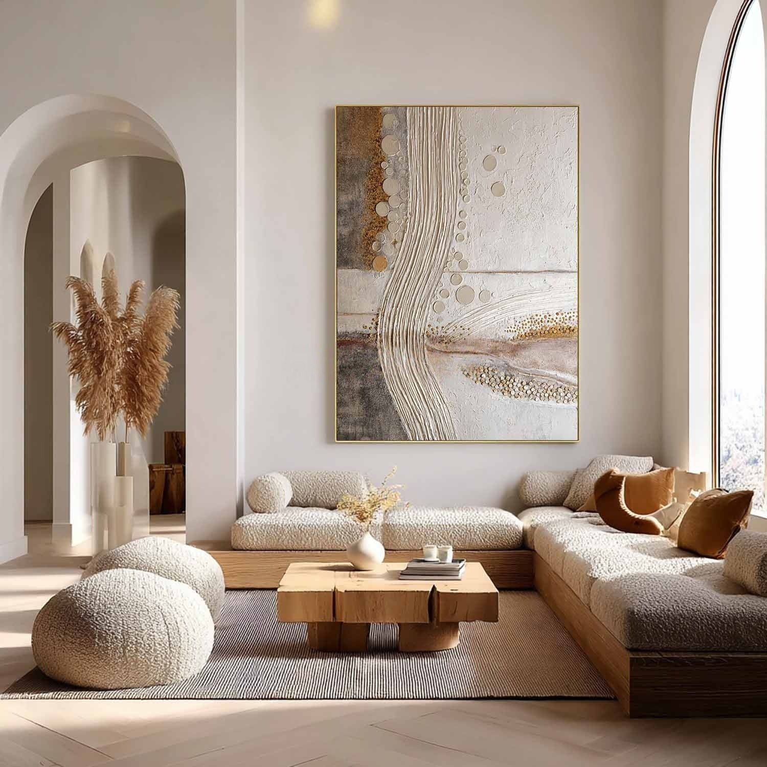 Wall Art River Stone Abstract Neutral