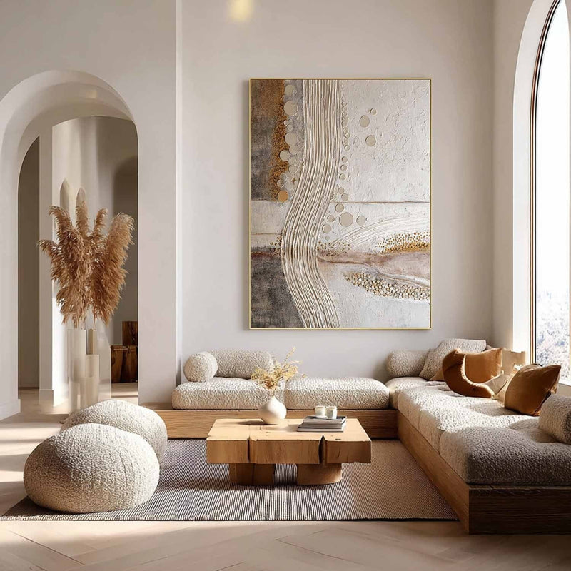 Wall Art River Stone Abstract Neutral