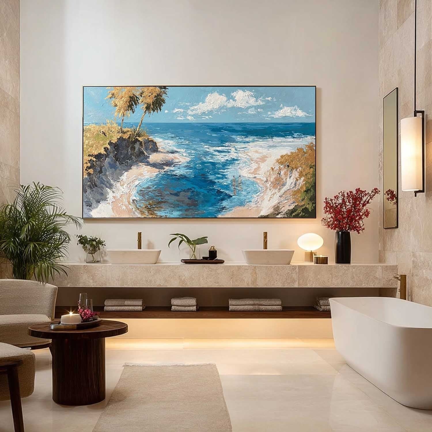 Tropical Cove Impasto Painting