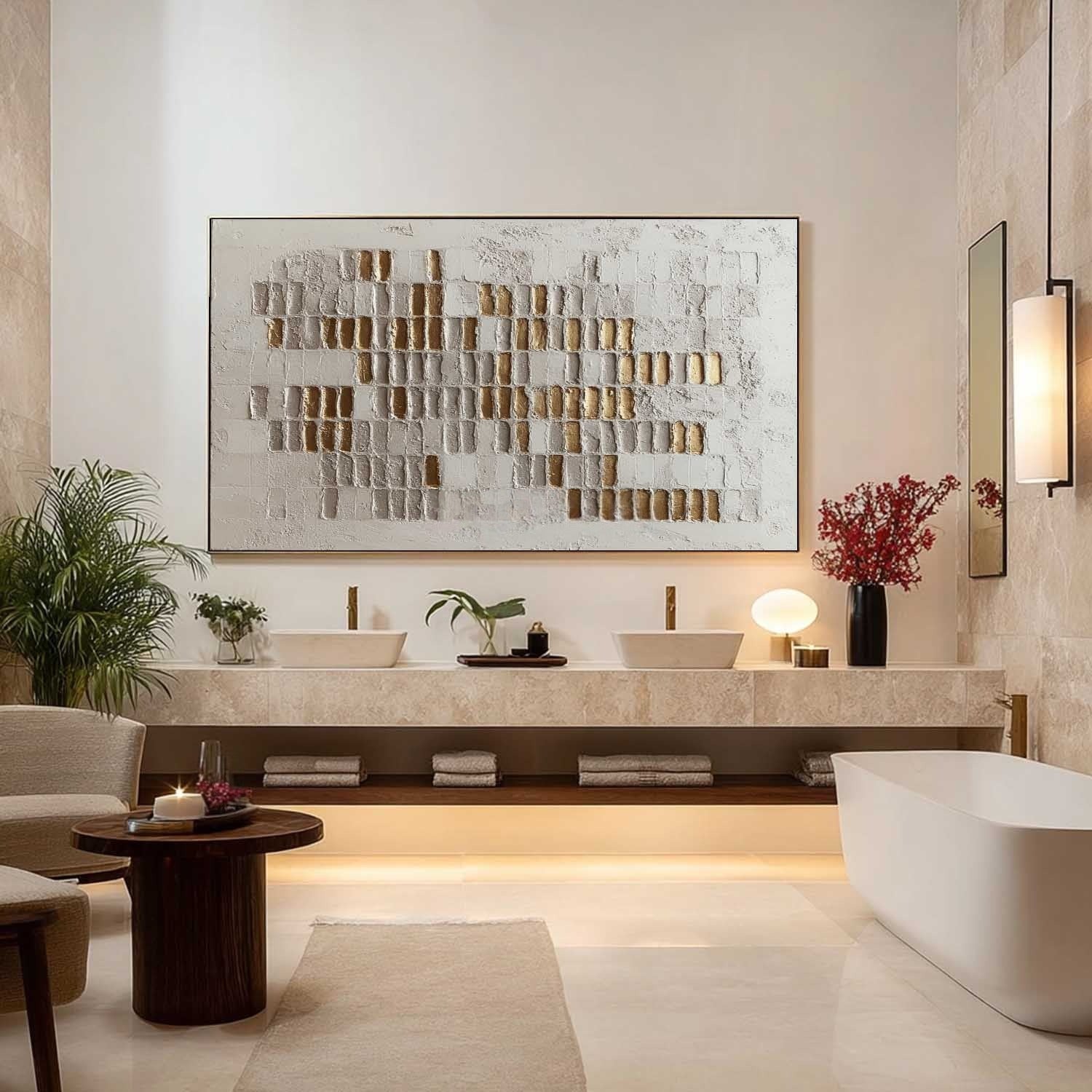 Wall Art Horizontal 3D Impasto Gold