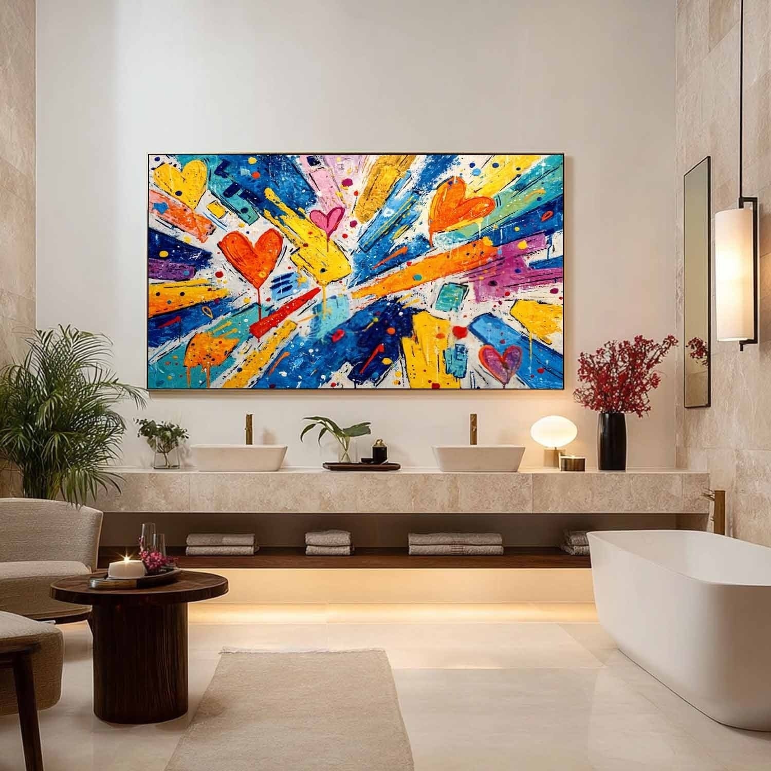 Burst of Love Pop Art Impasto Painting