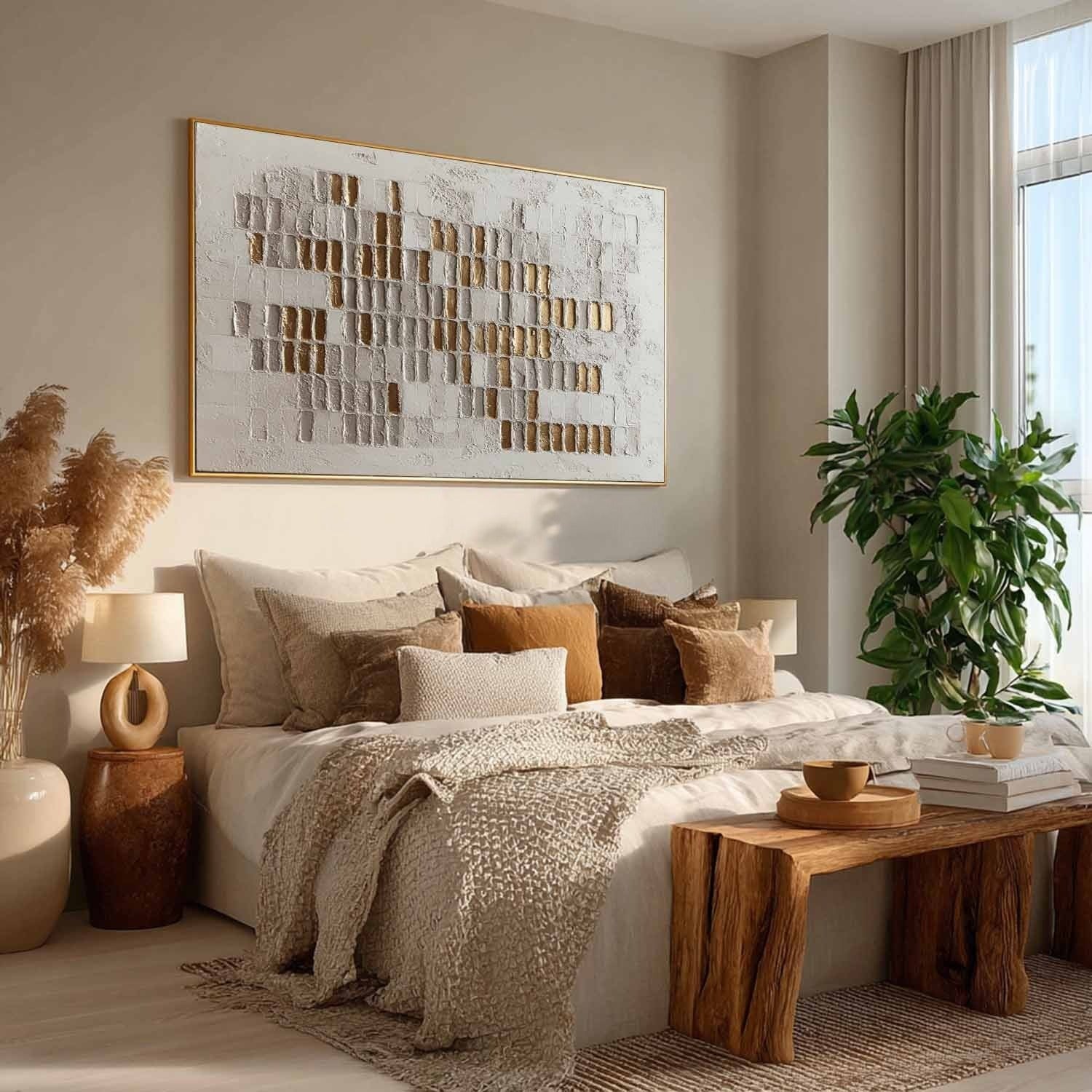 Wall Art Horizontal 3D Impasto Gold