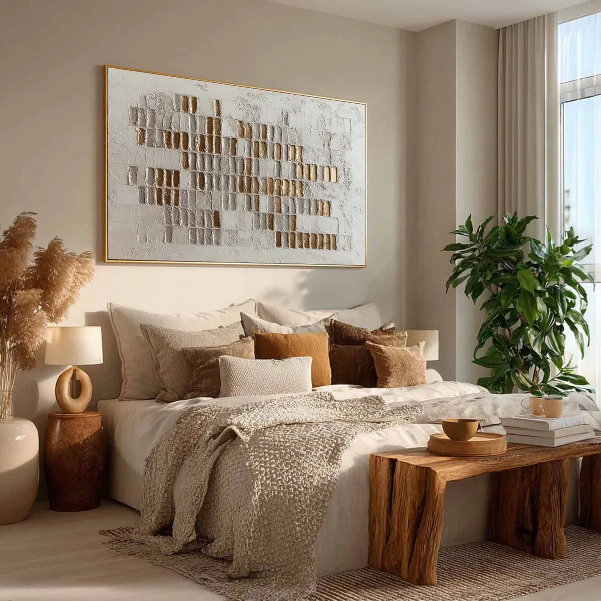 Wall Art Horizontal 3D Impasto Gold