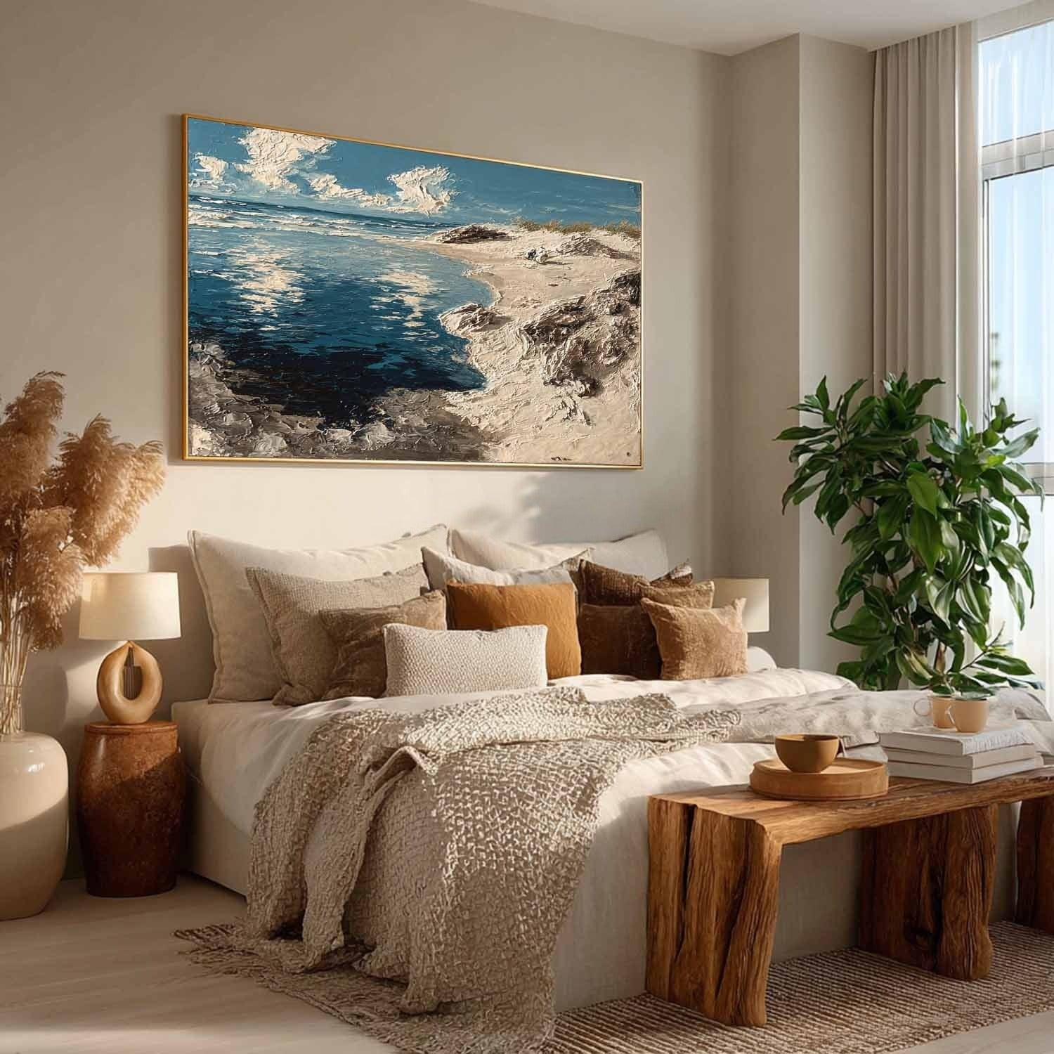 Sunny Dune Beach Impasto Painting